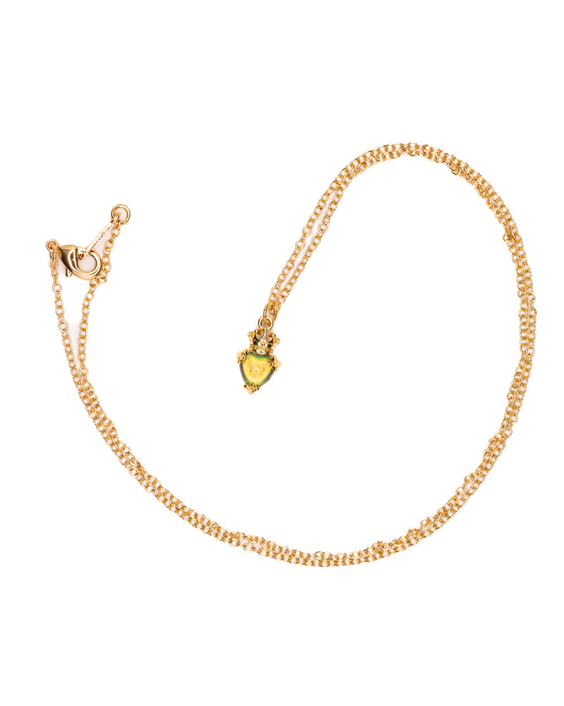 Collana Royal Heart – Cuore Verde con Corona